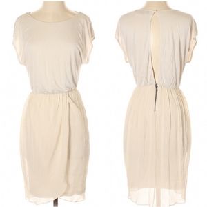 Alice & Olivia Air Cream Blouson Silk Dress XS